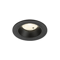 Plafonnier encastr� NUMINOS� S rond, adapt� aux postes de travail avec �cran IP20, noir, laqu� gradable