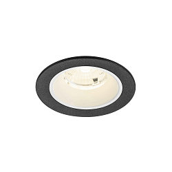 Plafonnier encastré NUMINOS® S rond, adapté aux postes de travail avec écran IP20, noir, blanche, laqué gradable