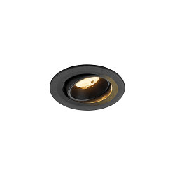 Plafonnier encastré NUMINOS® MOVE S rond, adapté aux postes de travail avec écran IP20, noir, laqué gradable