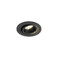 Plafonnier encastr� NUMINOS� MOVE S rond, adapt� aux postes de travail avec �cran IP20, noir, laqu� gradable