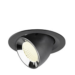 Projecteur encastr� NUMINOS� GIMBLE M pivotant, adapt� aux postes de travail avec �cran IP20, chrome, noir gradable