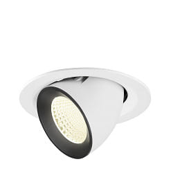Projecteur encastré NUMINOS® GIMBLE M pivotant, adapté aux postes de travail avec écran IP20, noir, blanche gradable
