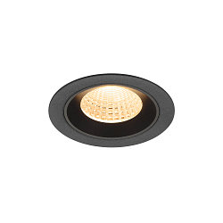 Plafonnier encastr� NUMINOS� M rond, adapt� aux postes de travail avec �cran IP20, noir, laqu� gradable