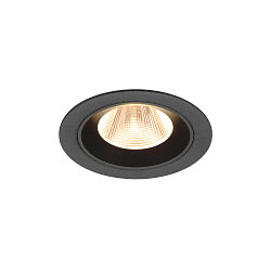 Plafonnier encastr� NUMINOS� M rond, adapt� aux postes de travail avec �cran IP20, noir, laqu� gradable