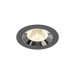 Plafonnier encastré NUMINOS® M adapté aux postes de travail avec écran IP20, chrome, noir gradable