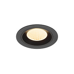 Plafonnier encastr� NUMINOS� M rond, adapt� aux postes de travail avec �cran IP20, noir, laqu� gradable