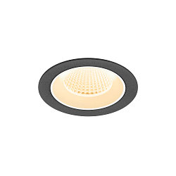 Plafonnier encastré NUMINOS® M rond, adapté aux postes de travail avec écran IP20, noir, blanche, laqué gradable