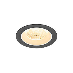 Plafonnier encastr� NUMINOS� M rond, adapt� aux postes de travail avec �cran IP20, noir, blanche, laqu� gradable