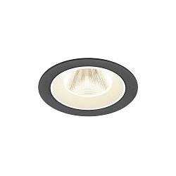 Plafonnier encastré NUMINOS® M rond, adapté aux postes de travail avec écran IP20, noir, blanche, laqué gradable