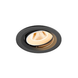Plafonnier encastré NUMINOS® MOVE M rond, adapté aux postes de travail avec écran IP20, noir, blanche, laqué gradable