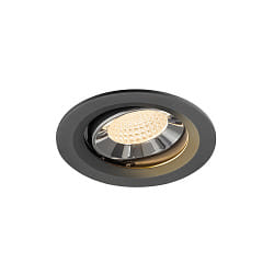 Plafonnier encastré NUMINOS® MOVE M pivotant, adapté aux postes de travail avec écran IP20, chrome, noir gradable