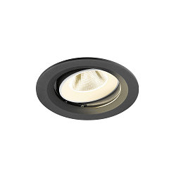Plafonnier encastré NUMINOS® MOVE M rond, adapté aux postes de travail avec écran IP20, noir, blanche, laqué gradable