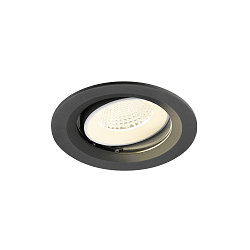 Plafonnier encastré NUMINOS® MOVE M rond, adapté aux postes de travail avec écran IP20, noir, blanche, laqué gradable