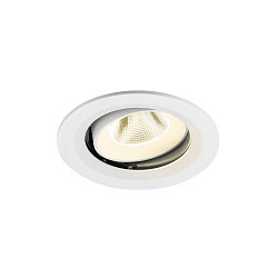 Plafonnier encastr� NUMINOS� MOVE M rond, adapt� aux postes de travail avec �cran IP20, blanche, laqu� gradable