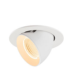 Plafonnier encastr� NUMINOS� GIMBLE L rond, adapt� aux postes de travail avec �cran IP20, blanche, laqu� gradable