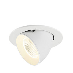 Plafonnier encastr� NUMINOS� GIMBLE L rond, adapt� aux postes de travail avec �cran IP20, blanche, laqu� gradable
