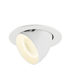 Plafonnier encastr� NUMINOS� GIMBLE L rond, adapt� aux postes de travail avec �cran IP20, blanche, laqu� gradable