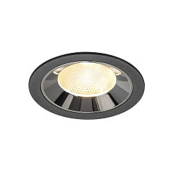 Plafonnier encastré NUMINOS® L adapté aux postes de travail avec écran IP20, chrome, noir gradable