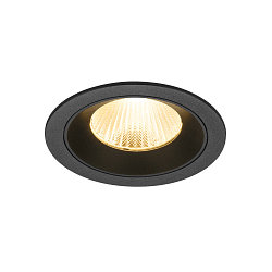 Plafonnier encastré NUMINOS® L rond, adapté aux postes de travail avec écran IP20, noir, laqué gradable