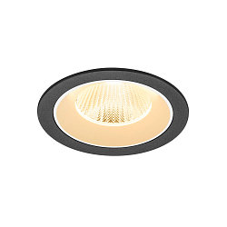 Plafonnier encastré NUMINOS® L rond, adapté aux postes de travail avec écran IP20, noir, blanche, laqué gradable