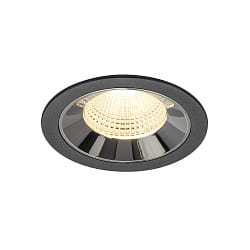 Plafonnier encastré NUMINOS® L adapté aux postes de travail avec écran IP20, chrome, noir gradable
