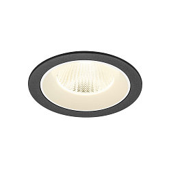 Plafonnier encastr� NUMINOS� L rond, adapt� aux postes de travail avec �cran IP20, noir, blanche, laqu� gradable