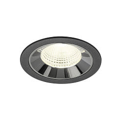 Plafonnier encastr� NUMINOS� L adapt� aux postes de travail avec �cran IP20, chrome, noir gradable