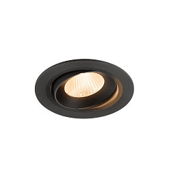 Plafonnier encastr� NUMINOS� MOVE L rond, adapt� aux postes de travail avec �cran IP20, noir, laqu� gradable