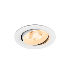 Plafonnier encastré NUMINOS® MOVE L rond, adapté aux postes de travail avec écran IP20, blanche, laqué gradable
