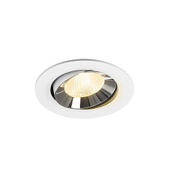 Plafonnier encastr� NUMINOS� MOVE L pivotant, adapt� aux postes de travail avec �cran IP20, chrome, blanche gradable