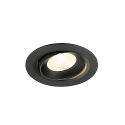 Plafonnier encastr� NUMINOS� MOVE L rond, adapt� aux postes de travail avec �cran IP20, noir, laqu� gradable