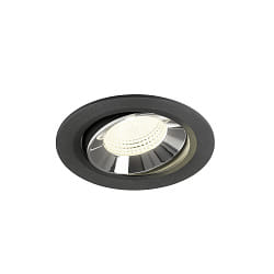 Plafonnier encastr� NUMINOS� MOVE L pivotant, adapt� aux postes de travail avec �cran IP20, chrome, noir gradable