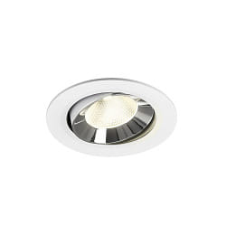 Plafonnier encastré NUMINOS® MOVE L pivotant, adapté aux postes de travail avec écran IP20, chrome, blanche gradable