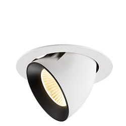 Projecteur encastré NUMINOS® GIMBLE XL pivotant, adapté aux postes de travail avec écran IP20, noir, blanche gradable