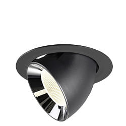 Projecteur encastr� NUMINOS� GIMBLE XL pivotant, adapt� aux postes de travail avec �cran IP20, chrome, noir gradable