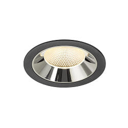 Plafonnier encastré NUMINOS® XL adapté aux postes de travail avec écran IP20, chrome, noir gradable