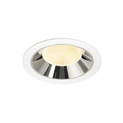 Plafonnier encastré NUMINOS® XL adapté aux postes de travail avec écran IP20, chrome, blanche gradable