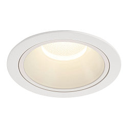 Plafonnier encastr� NUMINOS� XL rond, adapt� aux postes de travail avec �cran IP20, blanche, laqu� gradable