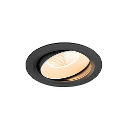 Plafonnier encastr� NUMINOS� MOVE XL rond, adapt� aux postes de travail avec �cran IP20, noir, blanche, laqu� gradable