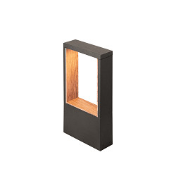 Lampadaire d’extérieur FLATT II 36 PHASE Bas, résistant à l'air marin IP65, anthrazit, marron, bois foncé, laqué gradable
