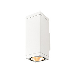 outdoor wall luminaire THEO PRO L UP/DOWN large, square, DALI controllable, sea-air resistant IP65, white, lacquered dimmable