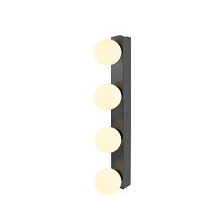 Luminaire de miroir SUN MIRROR QUAD avec bouton de commande IP44, noir, laqué 