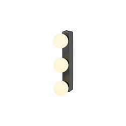 Luminaire de miroir SUN MIRROR TRIPLE avec bouton de commande IP44, noir, laqué 