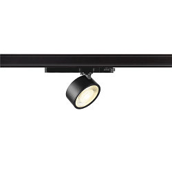 3-phase spot KALU 2.0 PHASE cylindrical, UGR < 19, cardanic swivelling IP20, black dimmable