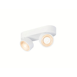 Applique et plafonnier KALU 2.0 � 2 flammes, adapt� aux postes de travail avec �cran IP20, blanche, laqu� gradable