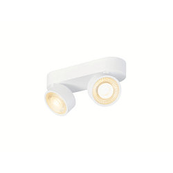 Applique et plafonnier KALU 2.0 � 2 flammes, adapt� aux postes de travail avec �cran IP20, blanche, laqu� gradable