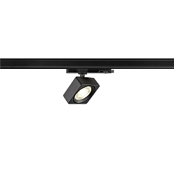 Projecteur triphasé EURO CUBE 2 M PHASE plat, carré, à cardan IP20, noir gradable