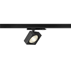Projecteur triphasé  EURO CUBE 2 L angulaire, pivotant, adapté aux postes de travail avec écran IP20, noir gradable