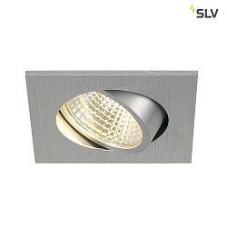 SET - Downlight NEW TRIA 3W LED DL SQUARE, 38, 3000K, incl. driver, clip springs, alu brushed