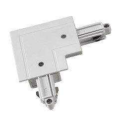 Connecteur d'angle monophasé version pour montage encastré, conducteur de protection à l'intérieur blanche